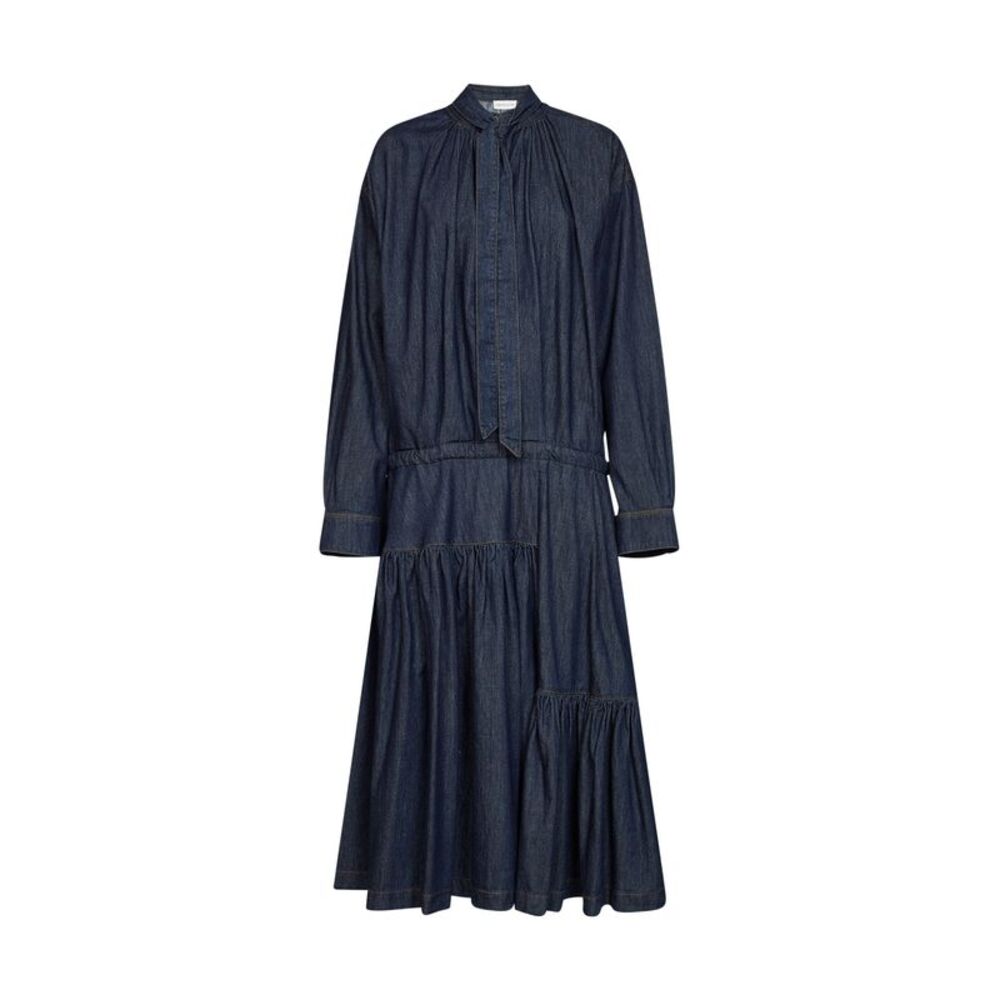 Dries Van Noten Women Indigo Cotton Denim Denvy Midi Dress